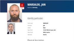 Карточка розыска куратора шпионов Яна Марсалека, по версии обвинения